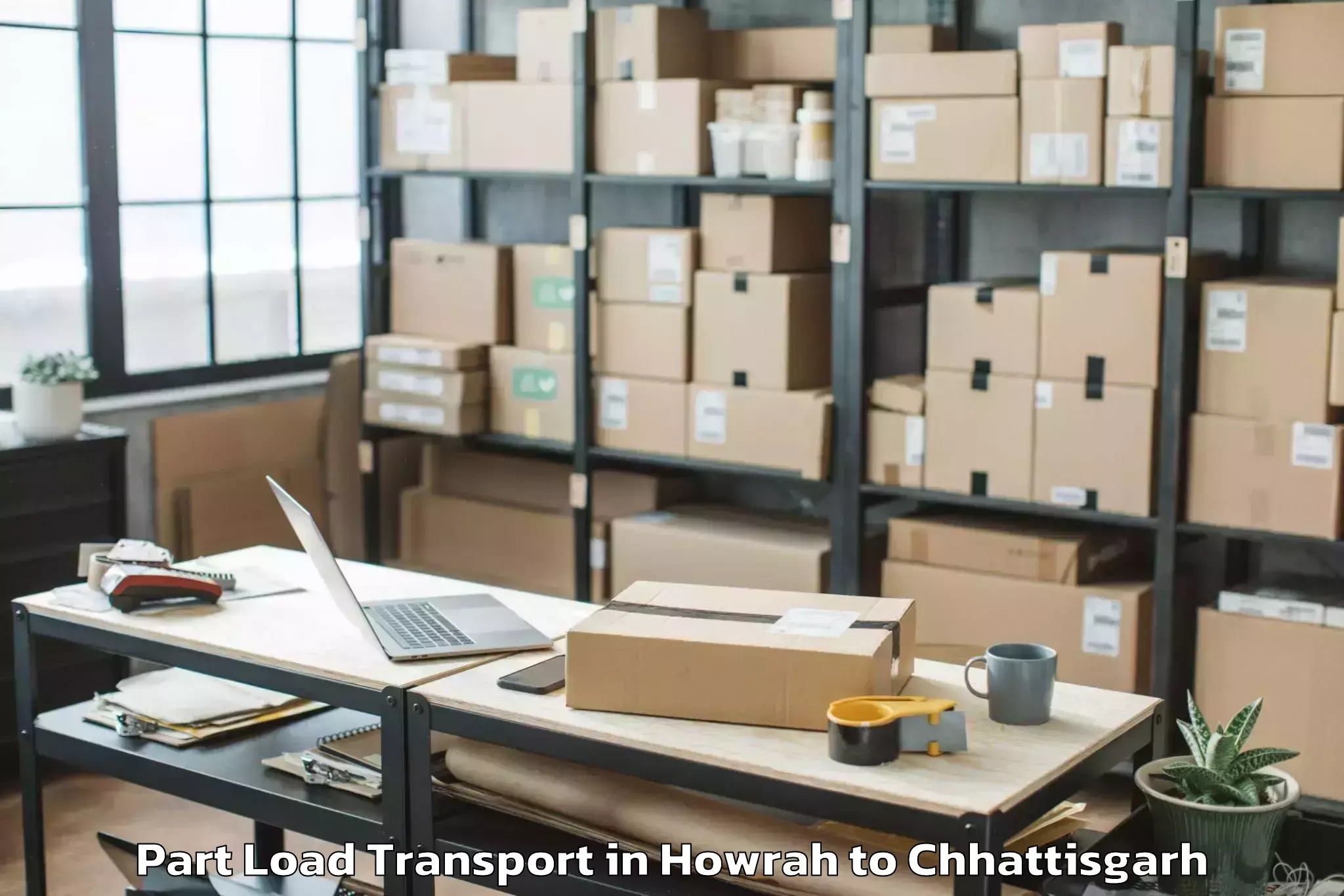 Book Howrah to Ambikapur Part Load Transport Online